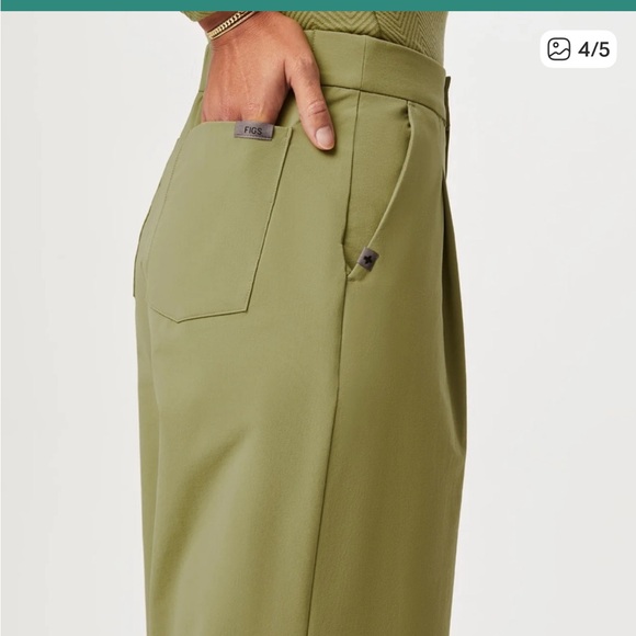 NWT Figs Figspro Wide Leg Scrub Trouser Green - Picture 4 of 7